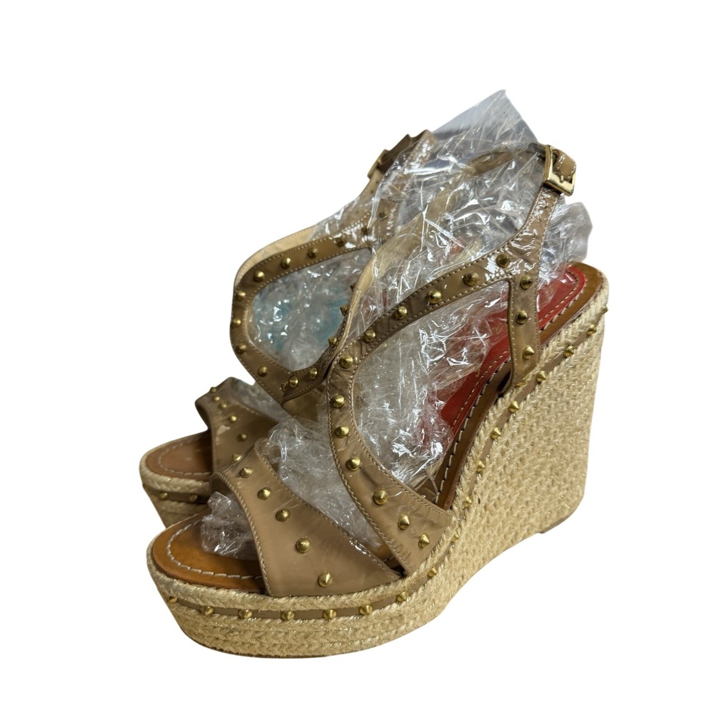Beverly Feldman Love & Desire Sandals Sz 10 Studded Espadrille Heels Spain - Picture 5 of 16